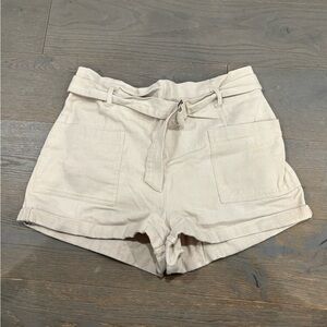 Fashion Nova Cream High-Waisted Shorts